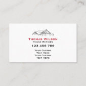 建築モダン手利人大工ツール釜林 名刺 (裏面)