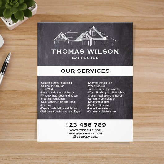 建築モダン手利大工の道具 チラシ