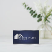 建築モダン手利民大工の屋根金ゴールド 名刺 (スタンド正面)