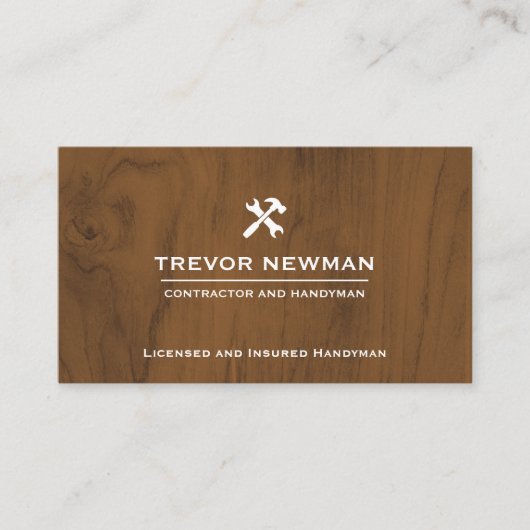 建築モダン手利民大工ダークウッド 名刺 (正面)