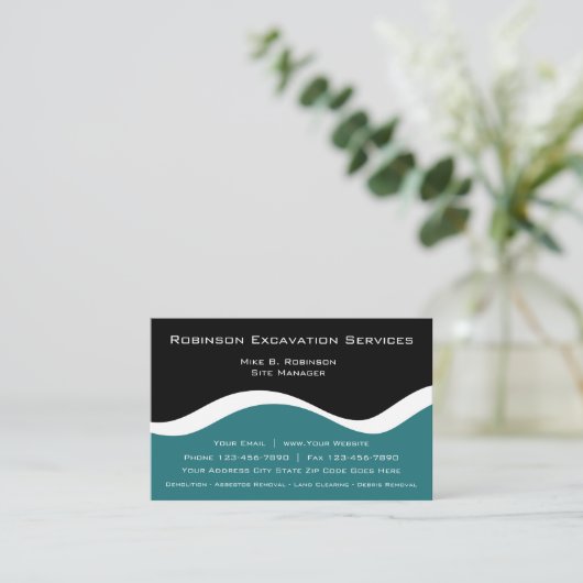 建築モダン掘削業 名刺 (スタンド正面)