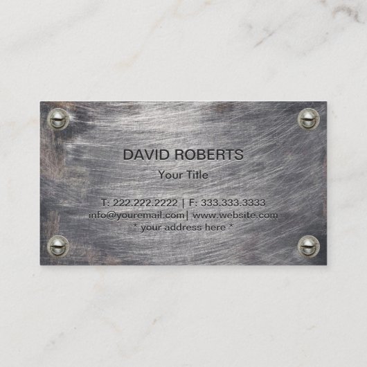 建築モノグラムプロフェッショナル金グランジ属 名刺 (裏面)