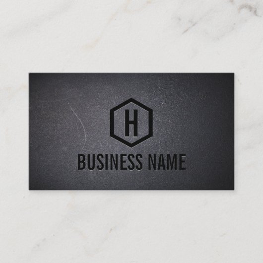 建築モノグラムモダンブラックプロフェッショナル 名刺 (正面)