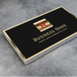 建築モノグラム金ゴールド枠プロフェッショナル 名刺