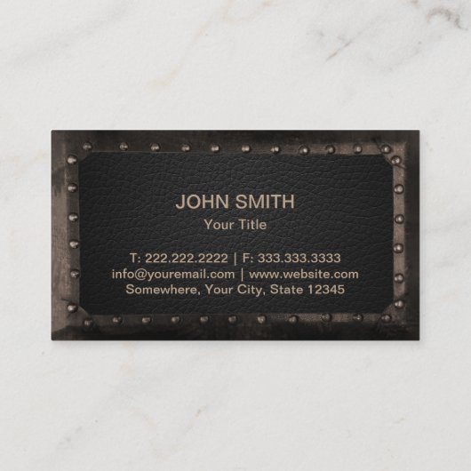 建築モノグラム金属枠ダークレザー 名刺 (裏面)