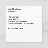 建築ユニークデザインスクエアビジネスカード スクエア名刺 (裏面)