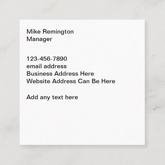 建築ユニークデザインスクエアビジネスカード スクエア名刺 (裏面)