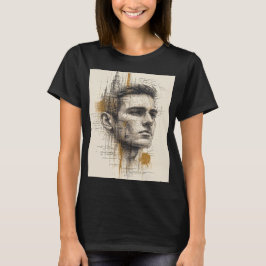 建築ラインアートの肖像 – 近代的な抽象画 Tシャツ
