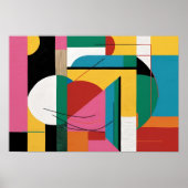 建築リズム – 色と曲線のジオメトリ ポスター (正面)