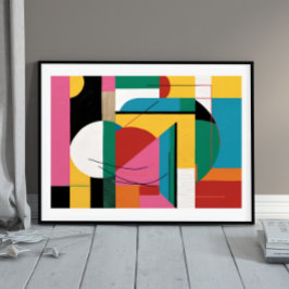 建築リズム – 色と曲線のジオメトリ ポスター