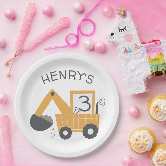 建築リトルディガービルダー誕生日 ペーパープレート (パーティー)