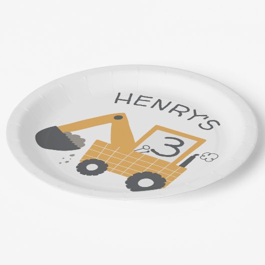 建築リトルディガービルダー誕生日 ペーパープレート (アングル)