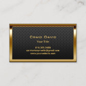 建築リフォームカスタム金ゴールドロゴメタリック 名刺 (裏面)