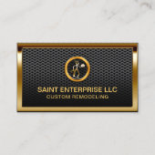 建築リフォームカスタム金ゴールドロゴメタリック 名刺 (正面)