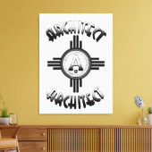 建築レトロ – 建築家Merch キャンバスプリント (インサイチュ (リビング))