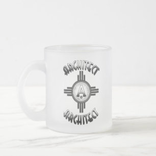 建築レトロ – 建築家Merch フロストグラスマグカップ
