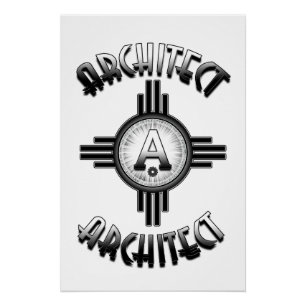 建築レトロ – 建築家Merch ポスター
