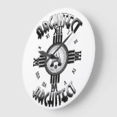 建築レトロ – 建築家Merch ラージ壁時計 (傾斜)