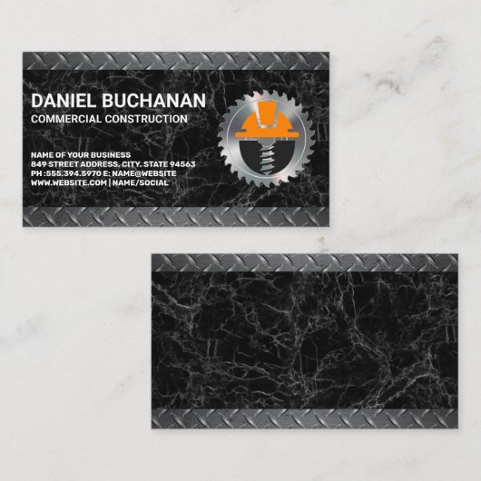 建築ロゴ |スチール名刺 名刺 (正面/裏面)