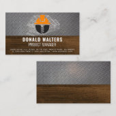 建築ロゴ |ブループリント |鉄鋼 |木材 名刺 (正面/裏面)