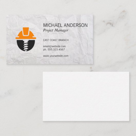 建築ロゴ |プロジェクトマネージャ 名刺 (正面/裏面)