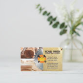 建築ロゴ | ボード | ウッド | のこぎり 名刺 (スタンド正面)