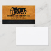 建築ロゴ | レザー | れんが 名刺 (正面/裏面)