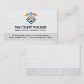 建築ロゴ | レンガ壁 | ウッド 名刺 (正面/裏面)