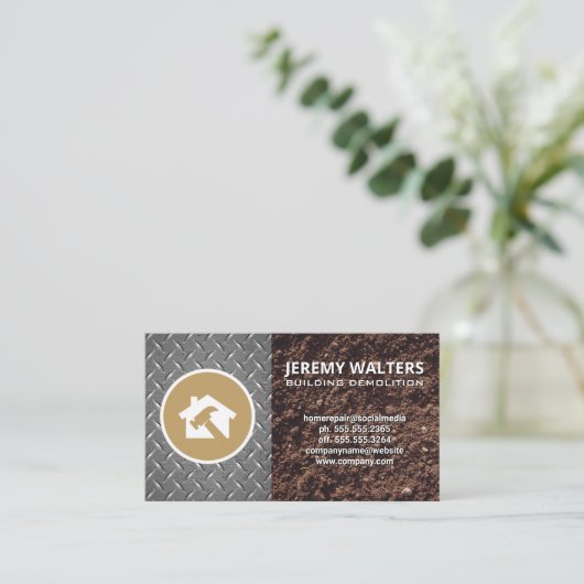 建築ロゴ | 土壌金属工業 名刺 (スタンド正面)