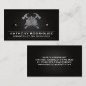 建築ロゴ |懸命帽子 |ハンマー |鉄鋼 名刺 (正面/裏面)