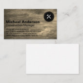 建築ロゴ |木材の背景 名刺 (正面/裏面)