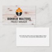 建築ロゴ |木材の背景 名刺 (正面/裏面)