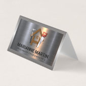 建築ロゴ |木製ホームソーとハンマー 名刺 (正面)