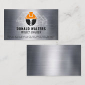 建築ロゴ |設計図の回路図 |金属 名刺 (正面/裏面)