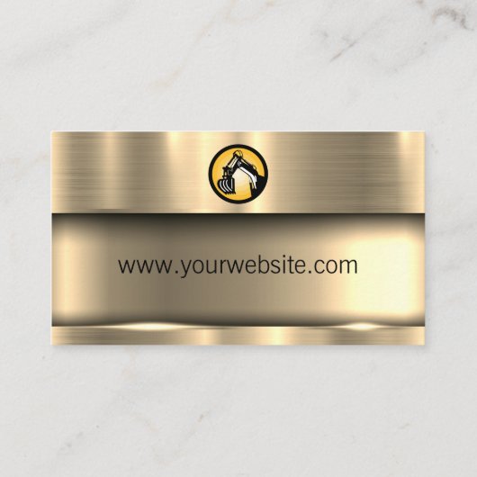 建築ロゴ | 金属金ゴールドの輝き 名刺 (裏面)