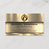 建築ロゴ | 金属金ゴールドの輝き 名刺 (正面)