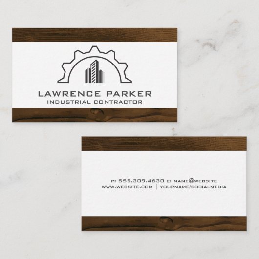 建築ロゴ | Wood Trim名刺 名刺 (正面/裏面)