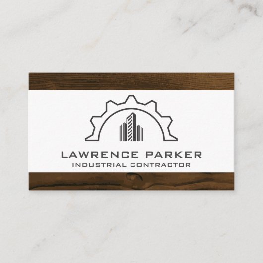 建築ロゴ | Wood Trim名刺 名刺 (正面)