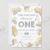 建築ワン1歳の誕生日パーティー 招待状 (正面)