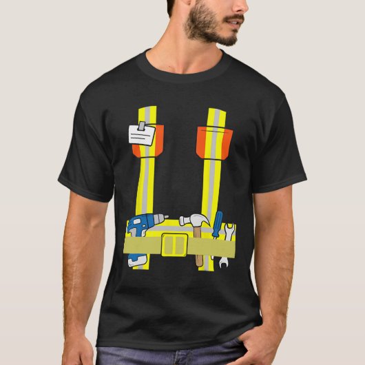 建築ワーカーコクールスプレハロウィーンの衣装 Tシャツ (正面)
