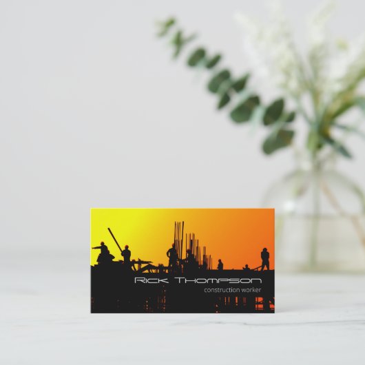 建築ワーカーコンストラクタハンドイマンカード 名刺 (スタンド正面)