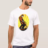 建築ワーカージャックハンマーオーバル Tシャツ (正面)