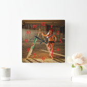 建築ワーカーセクシー スクエア壁時計 (ホーム)