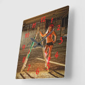 建築ワーカーセクシー スクエア壁時計 (傾斜)