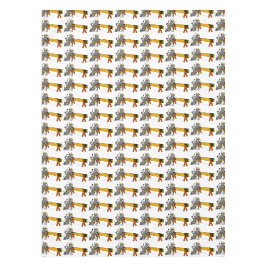 建築ワーカーバナーの長方形 テーブルクロス (正面)