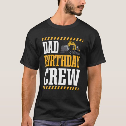 建築ワーカーパパ誕生日パーティーワーカー脂肪 Tシャツ (正面)