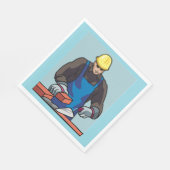 建築ワーカーブリックレイヤ懸命ハットビルダ スタンダードランチョンナプキン (角)