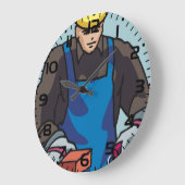 建築ワーカーブリックレイヤ懸命ハットビルダ ラージ壁時計 (傾斜)