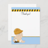 建築ワーカーベビー4x5 Flatありがとうご注意 サンキューカード (正面/裏面)