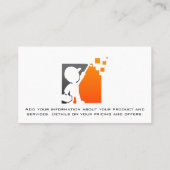 建築ワーカーロゴ |木材の背景 名刺 (裏面)